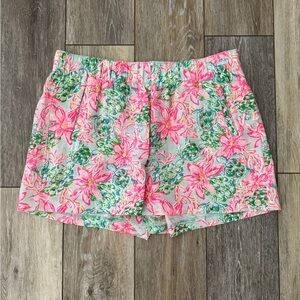 Lilly Pulitzer Pink and Green Floral Shorts